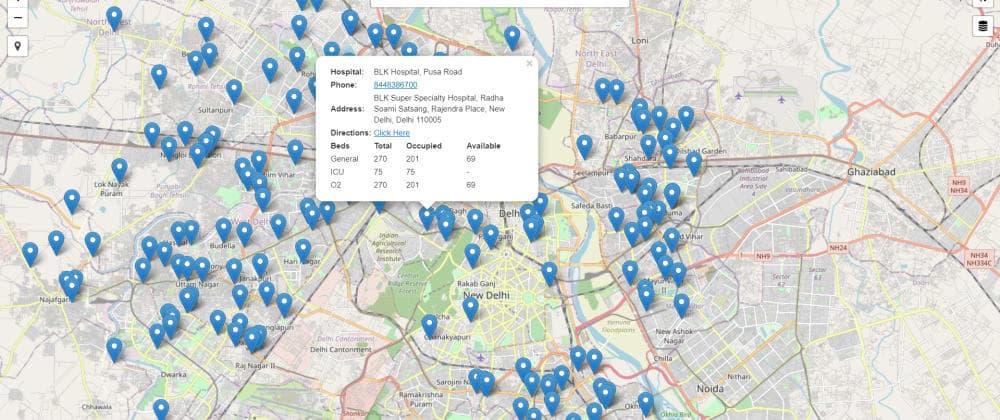 India: Covid19 hospitals on Map