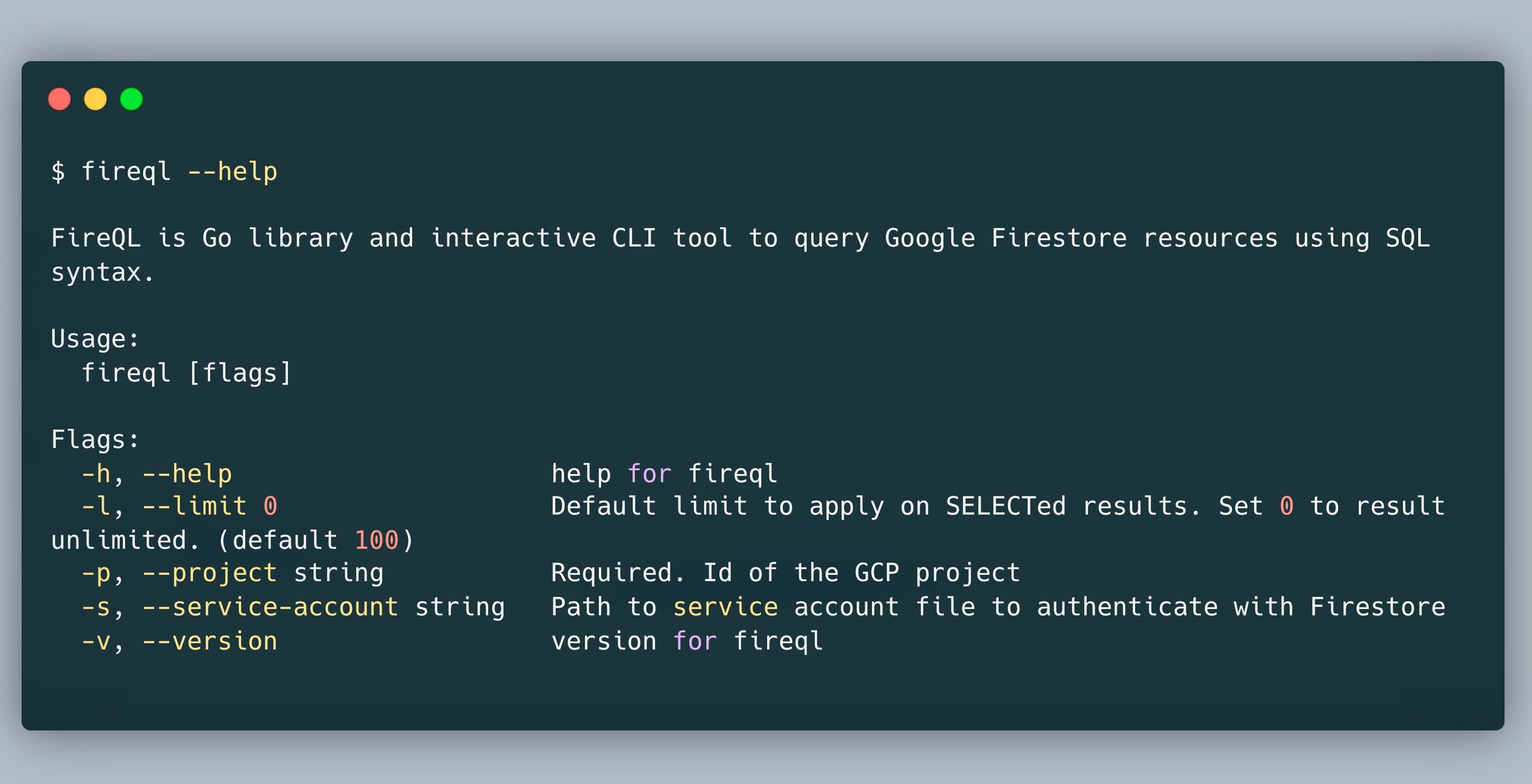 FireQL - Query Google Firestore database using SQL syntax.